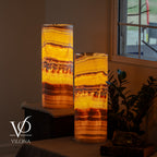 Miami Sunset Onyx Table Lamp Pair #2