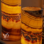 Miami Sunset Onyx Table Lamp Pair #2