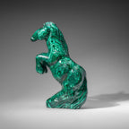 Genuine Polished Malachite Horse Carving (8.2 lbs)