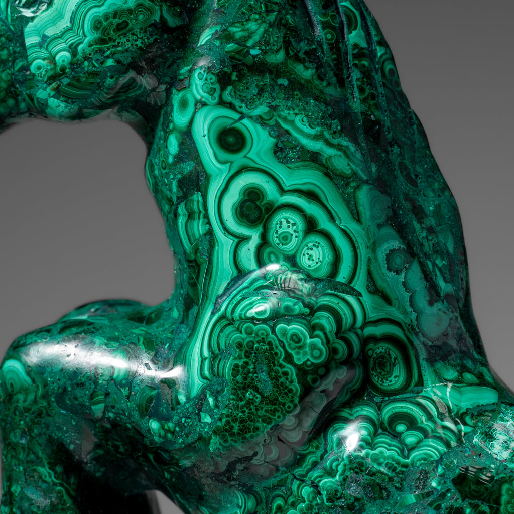 Genuine Polished Malachite Horse Carving (8.2 lbs)