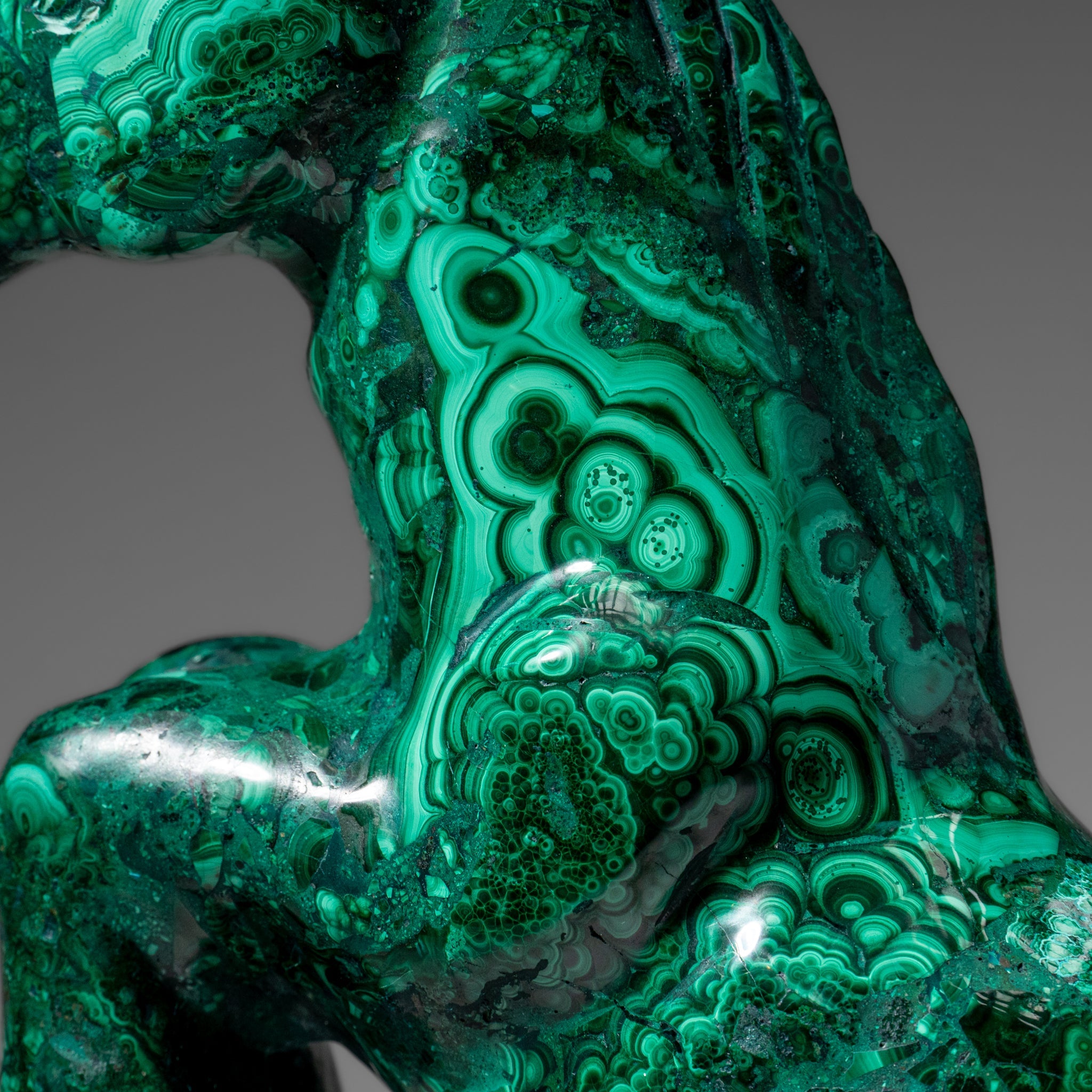 Genuine Polished Malachite Horse Carving (8.2 lbs)