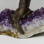 Genuine Rose Quartz Clustered Gemstone Tree on Amethyst Matrix (4 inches)(The Love Tree)
