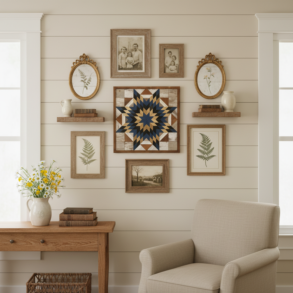 Amish-Made Barn Quilt | Reclaimed Wood | 20.75 × 20.75 in