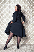 Lois: Sheer Black with Black Back Seam. Petite to Plus Size Thigh Highs