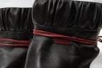 The Lucca Black & White Leather Mid Calf High Heel Women Boot Limited Edition