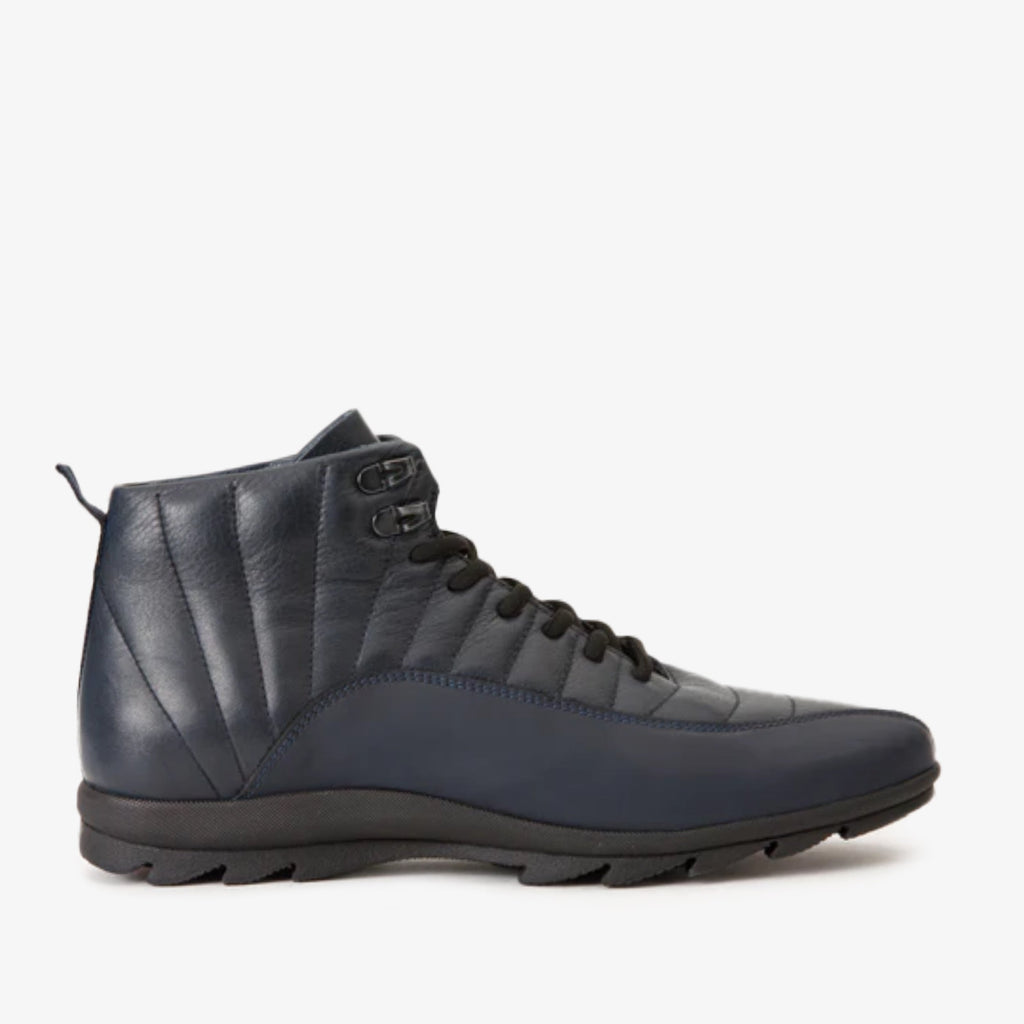 The Merter Navy Blue Leather Casual Lace-Up Men Boot Final Sale!