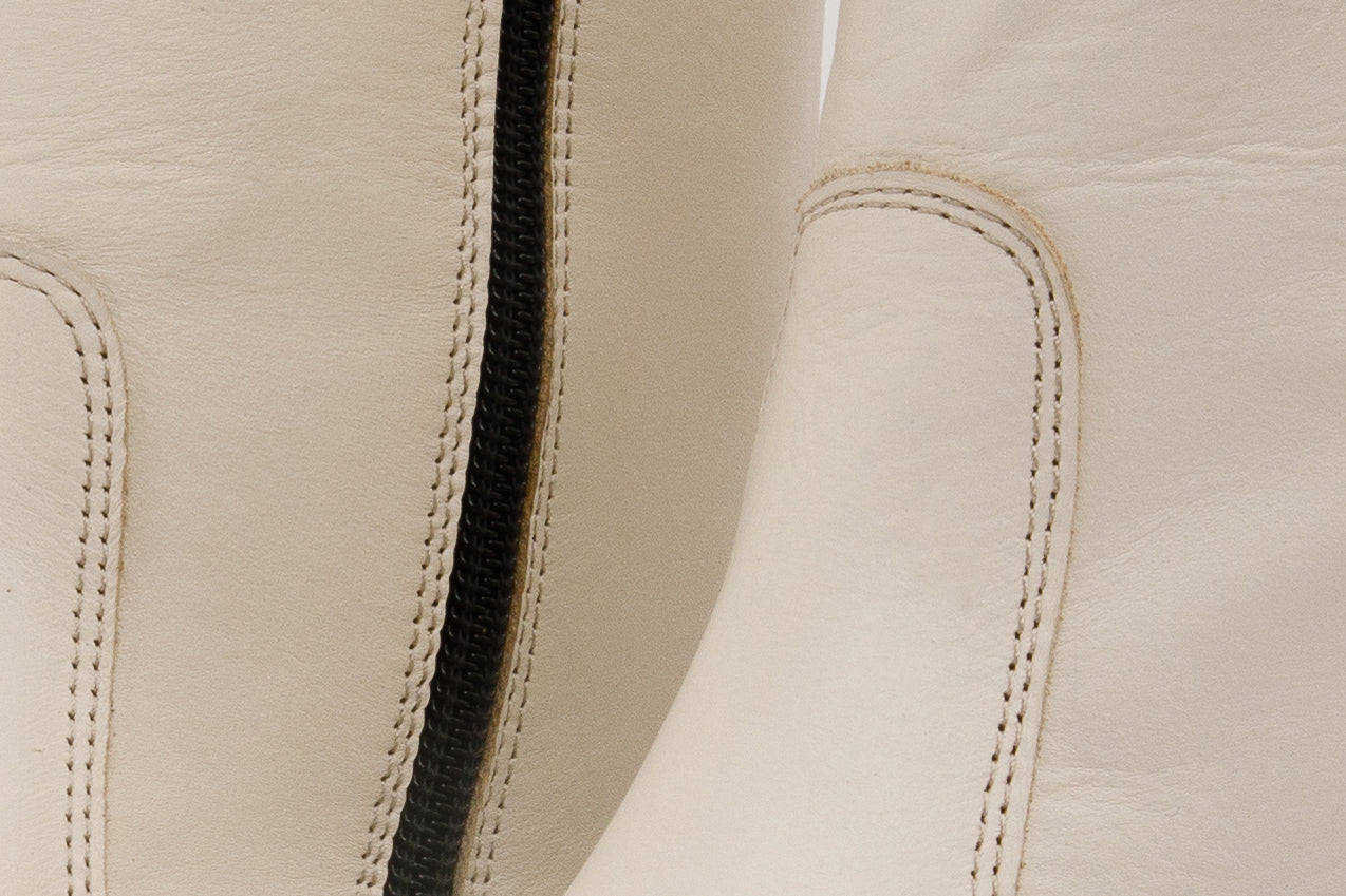 The Yako Cream Leather Mid Calf Women Boot Final Sale!