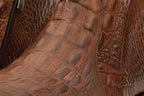 The Randor Brown Crocodile Leather Side-Zip Dress Ankle Men  Boot