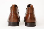 The Randor Brown Crocodile Leather Side-Zip Dress Ankle Men  Boot