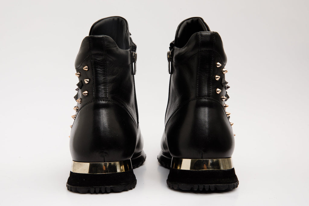 The Infanta High-Top Black Spike Leather Women Sneaker Limited Edition
