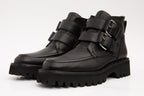 The Harry Black Leather Double Monk  Ankle Women  Boot Final Sale!