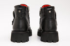 The Harry Black Leather Double Monk  Ankle Women  Boot Final Sale!