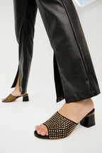 The Ailano Gold Glitter Leather Women Sandal