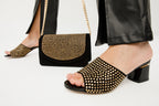 The Ailano Gold Glitter Leather Women Sandal