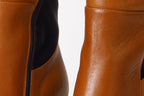 The Sao Paulo Tan Leather Knee High Platform Heel Women Boot