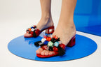 The Vigo Red Leather Block Heel Women Sandal