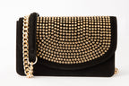 The Ailano Black Glitter Leather Handbag