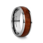 DALBERG Tungsten Carbide Rosewood Inlay Polished Finish Men’s Domed Wedding Ring - 8mm