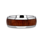 DALBERG Tungsten Carbide Rosewood Inlay Polished Finish Men’s Domed Wedding Ring - 8mm