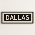 Framed Dallas Bus Scroll Sign