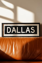 Framed Dallas Bus Scroll Sign