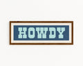 Framed HOWDY Sign Blue & Aqua Art Print