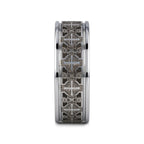 DEACON Flat Tungsten Ring Laser Engraved Celtic Crosses - 8mm