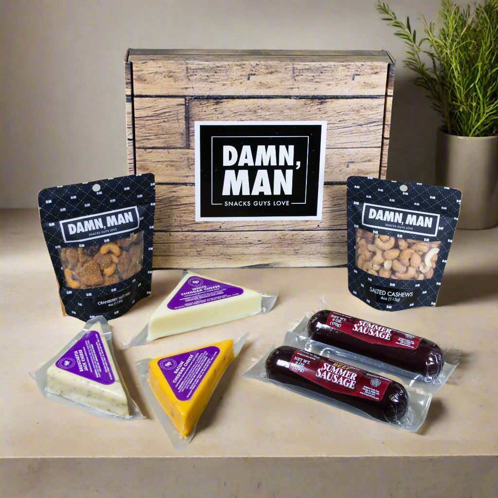 Delicatessen Gift Box – Gourmet Meat, Cheese & Nut Snack Pack