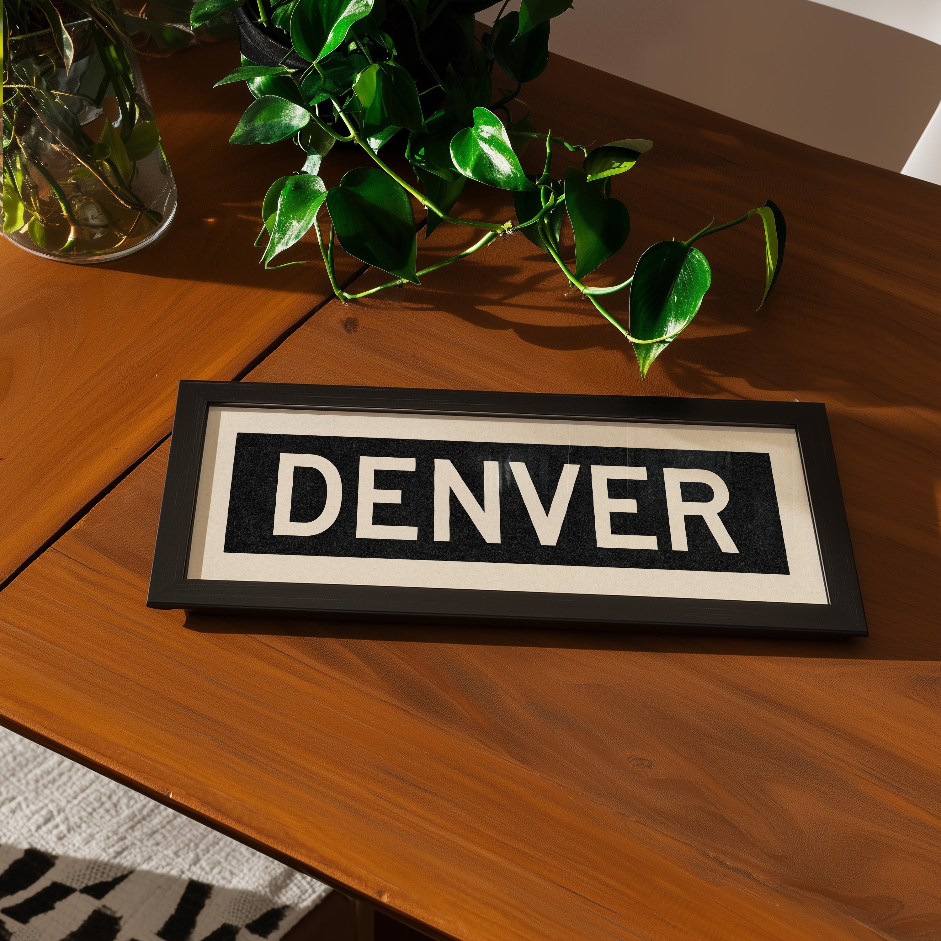Framed Denver Colorado Bus Scroll