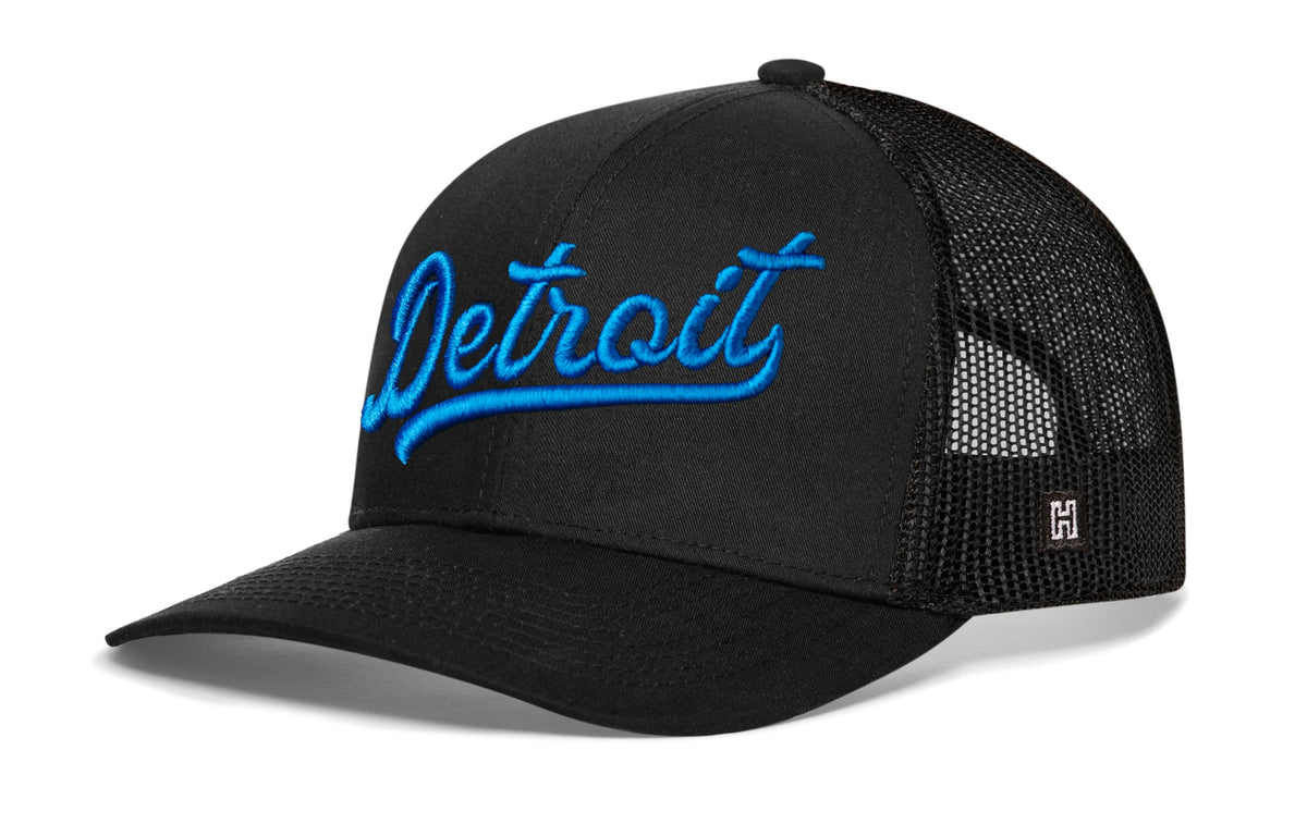 Detroit Trucker Hat  |  Script Snapback