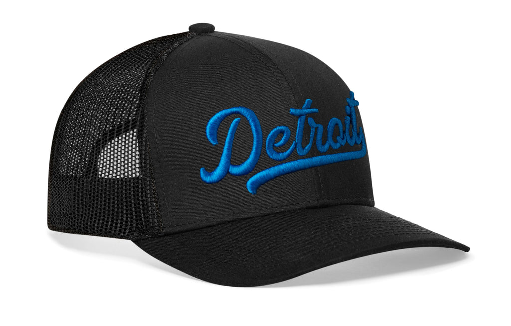 Detroit Trucker Hat  |  Script Snapback