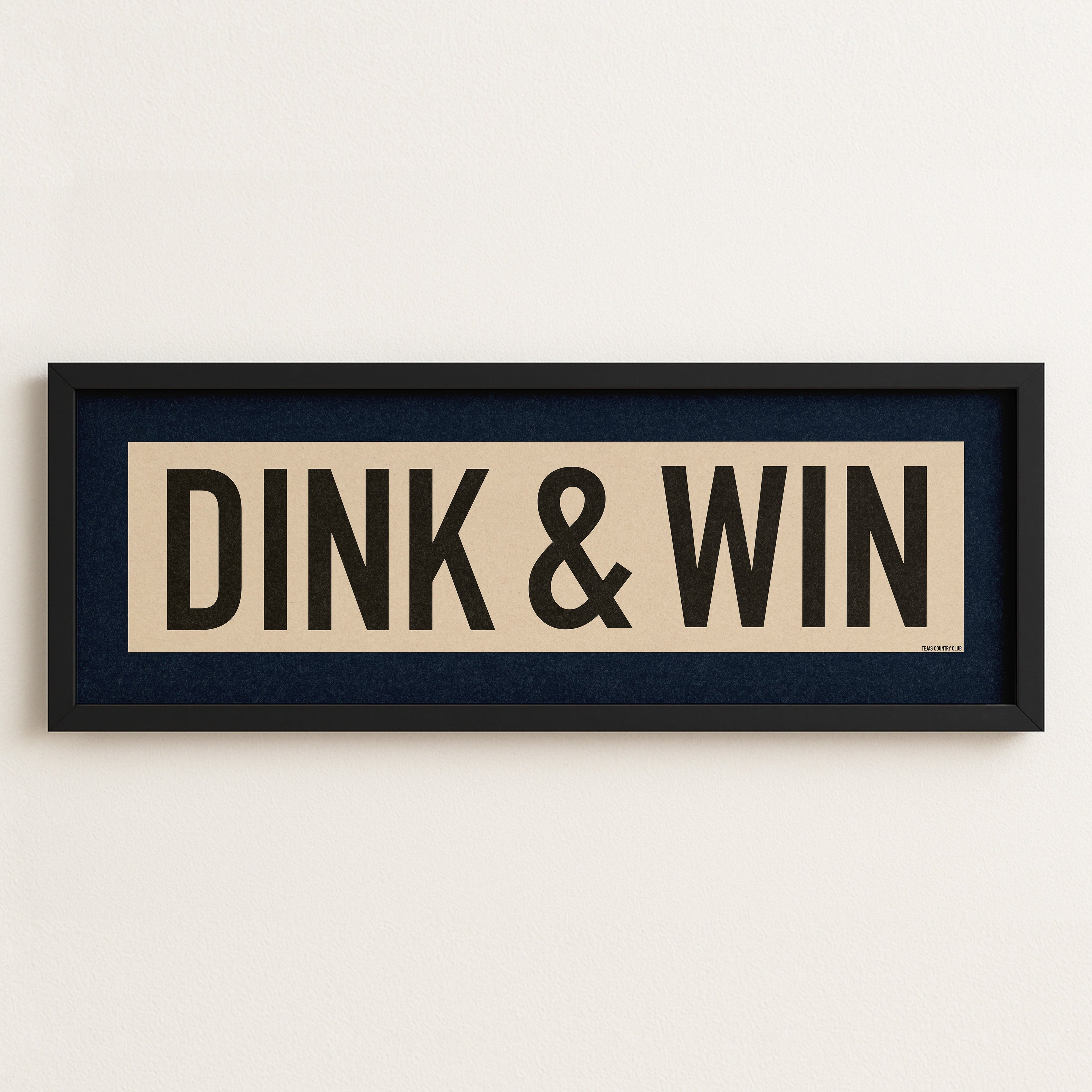 Framed Dink & Win Pickleball Art Scroll Sign