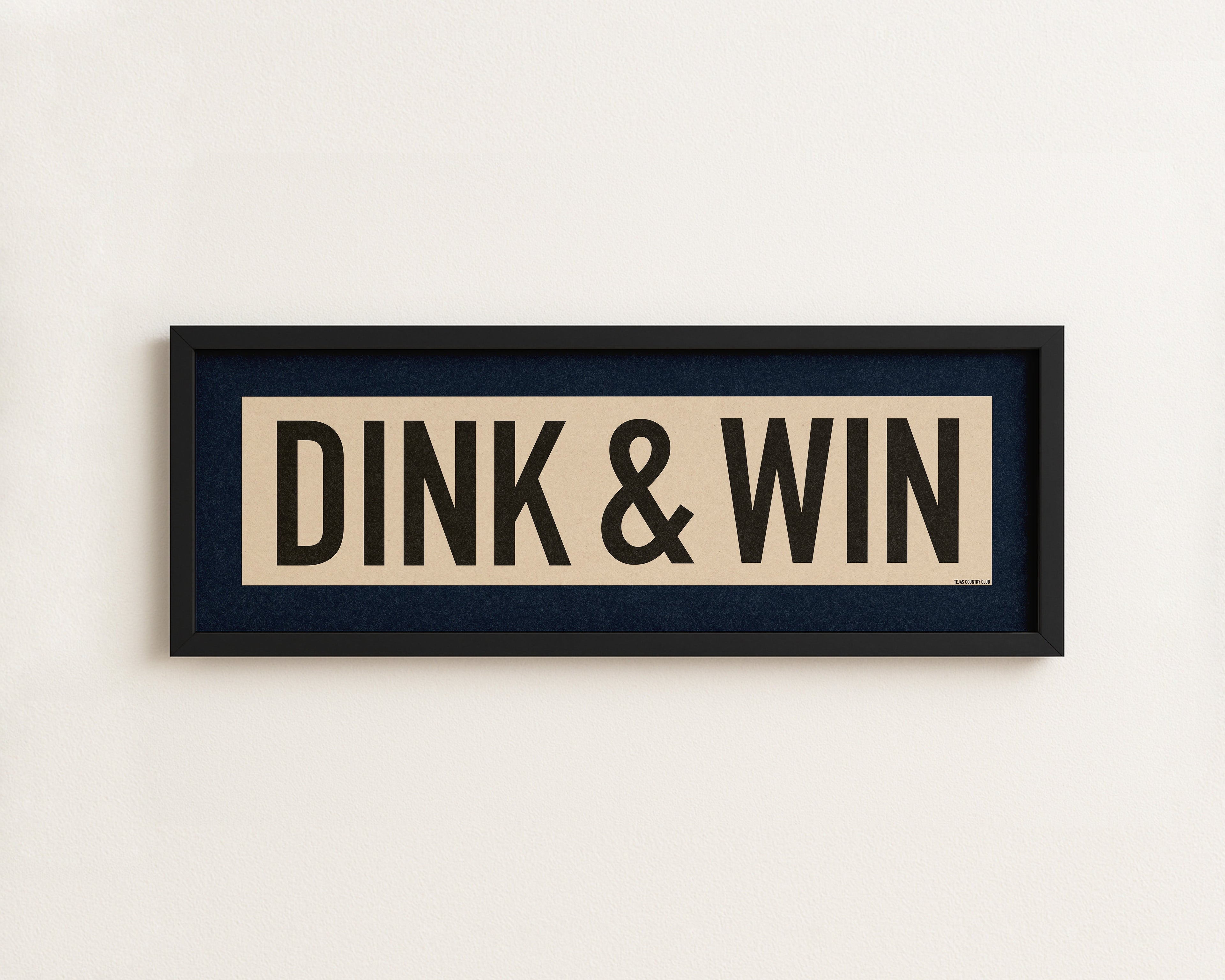 Framed Dink & Win Pickleball Art Scroll Sign