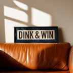 Framed Dink & Win Pickleball Art Scroll Sign