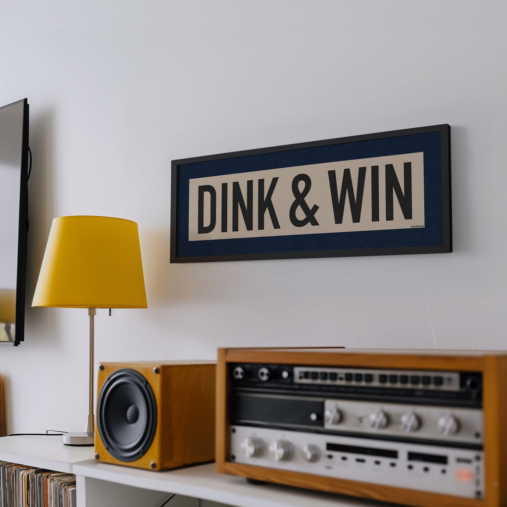 Framed Dink & Win Pickleball Art Scroll Sign