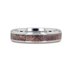 ARCHEAN Pink Dinosaur Bone Inlaid Tungsten Carbide Beveled Edged Ring - 4mm - 8mm