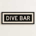 Framed Dive Bar Bus Scroll Sign