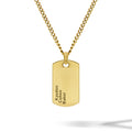 Beveled Tag Pendant - 14K Gold