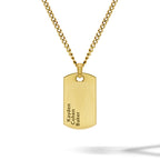 Beveled Tag Pendant - 14K Gold