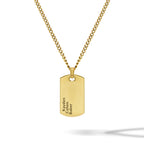 Beveled Tag Pendant - 14K Gold