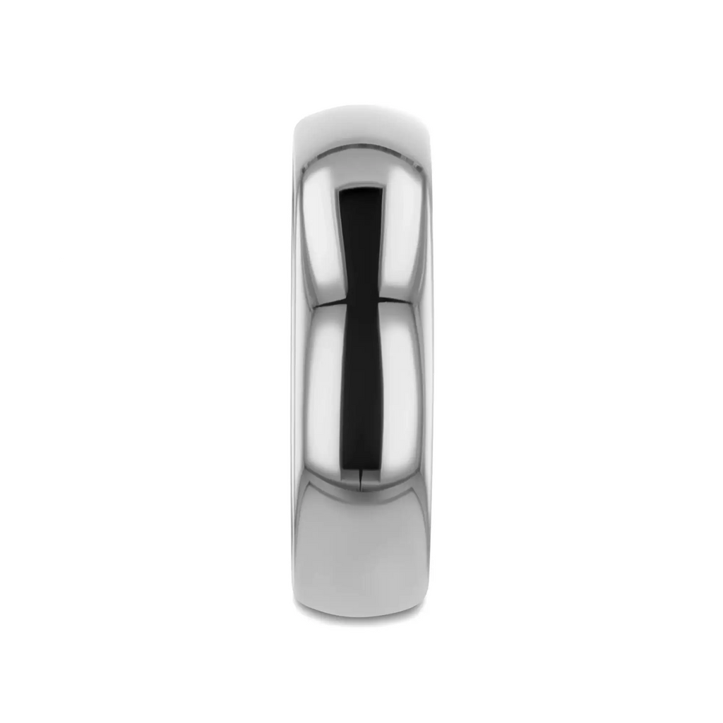PETERSON Titanium Polished Finish Domed Men’s Wedding Band - 6mm & 8mm