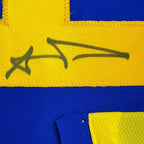 Framed Autographed/Signed Aaron Donald 35x39 Los Angeles LA Retro Blue Football Jersey JSA COA