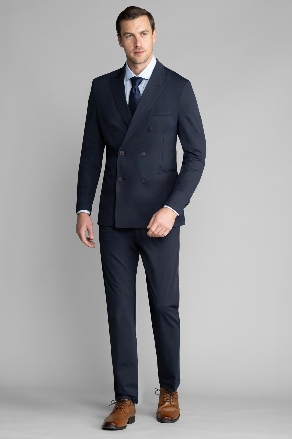 Performance Double Breasted Blazer // Navy