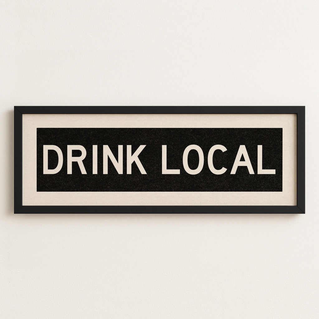Framed Drink Local Bus Scroll Sign