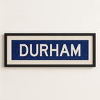 Framed Durham Blue Bus Scroll