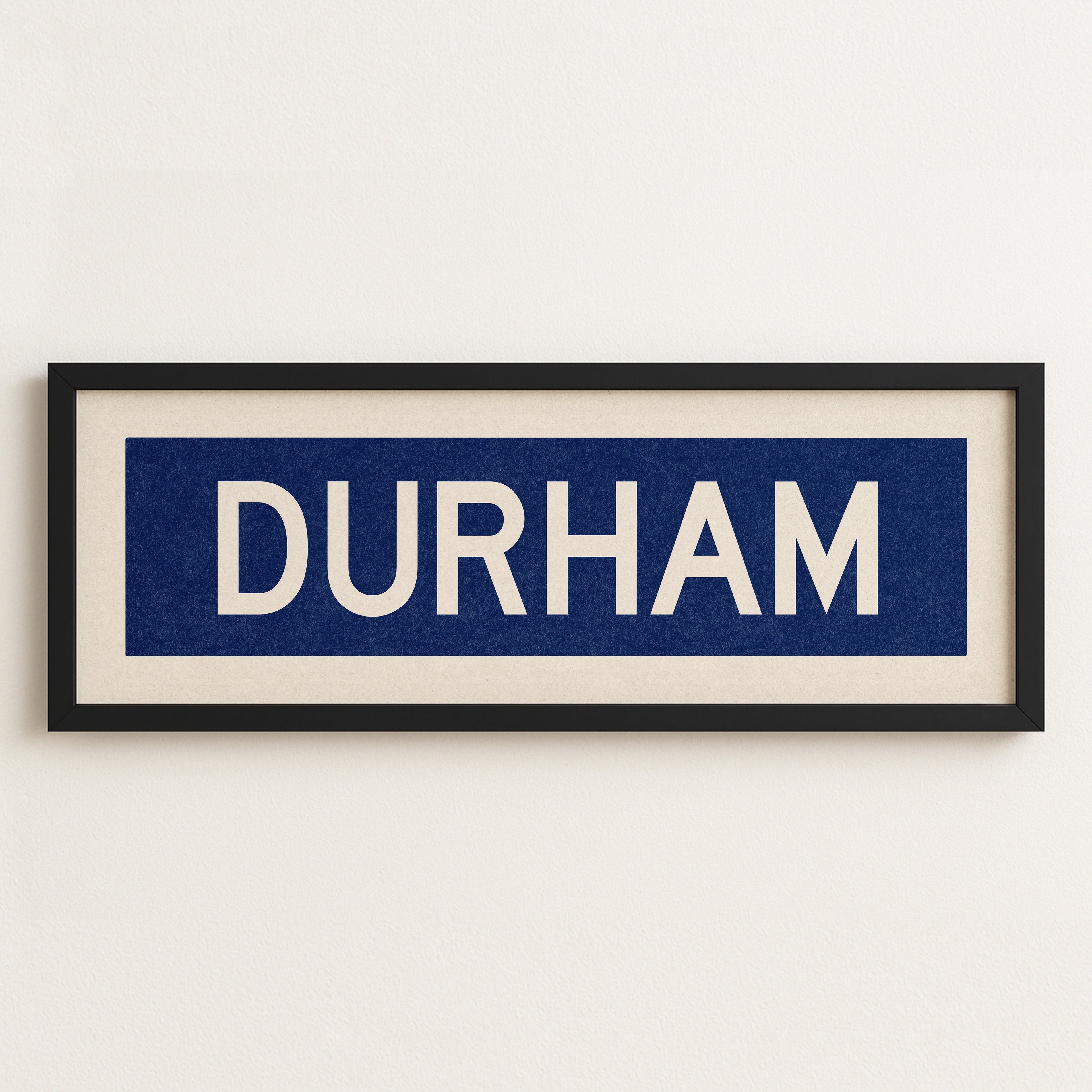 Framed Durham Blue Bus Scroll