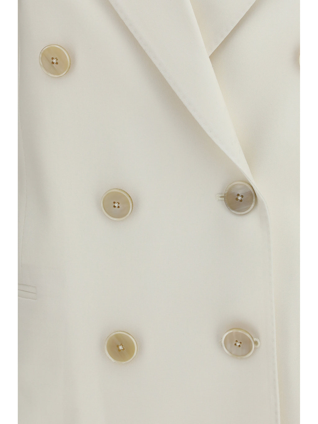 Jacket Double-Breasted Wool and Mohair White