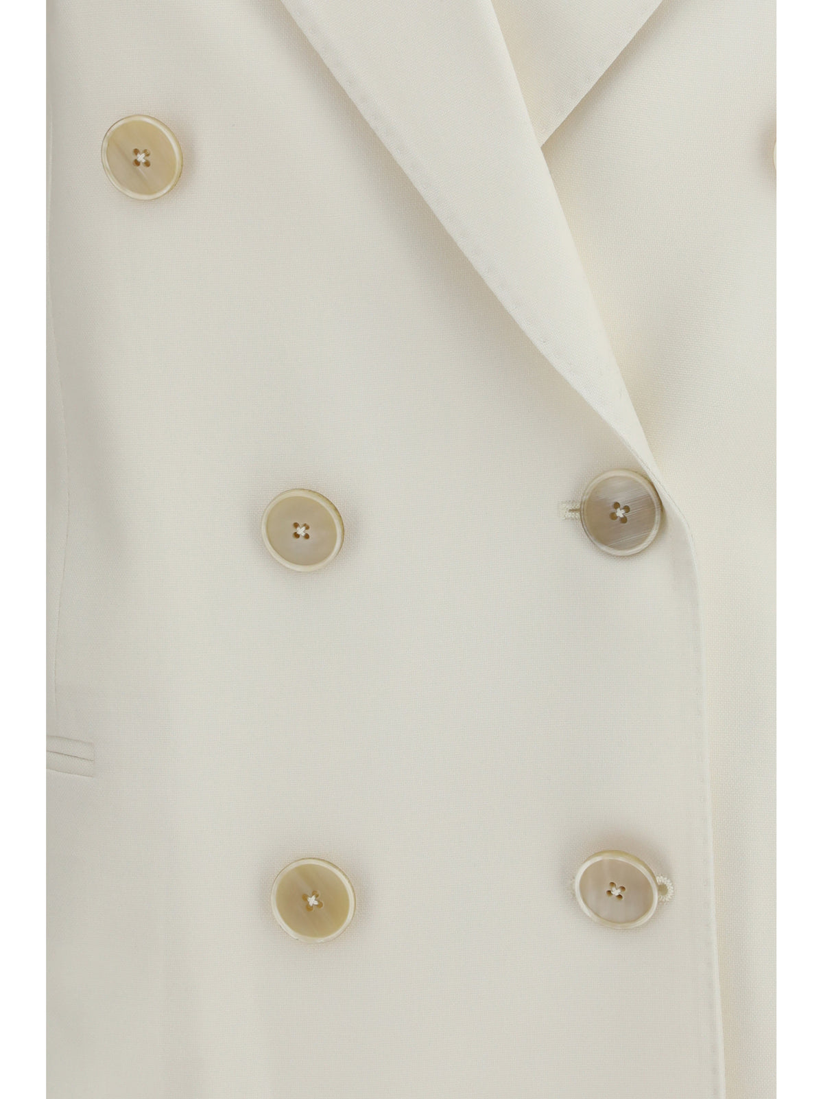 Jacket Double-Breasted Wool and Mohair White