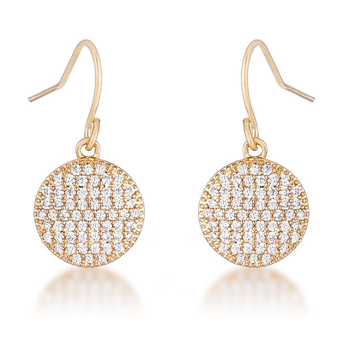 .6 Ct Elegant CZ Plated Disk Earrings