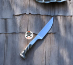 Forged Railroad Spike Knife – Unique Artisan Blade with Twisted Handle Design